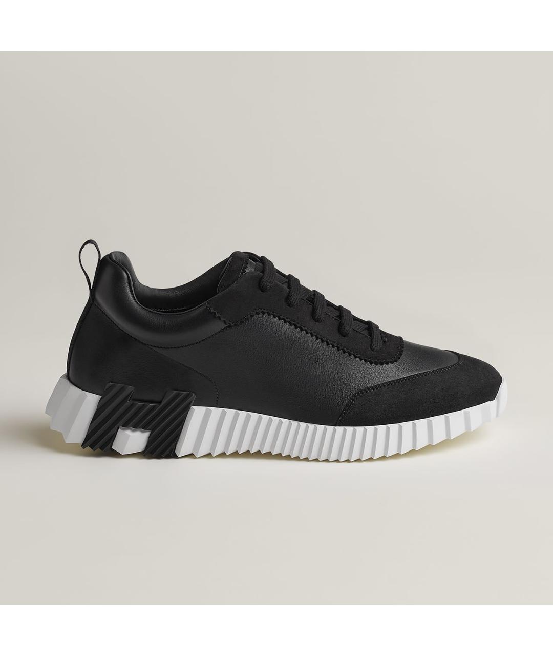 HERMES Черные кожаные низкие кроссовки / кеды, фото 7