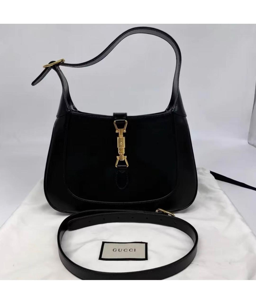 GUCCI Черная кожаная сумка через плечо, фото 8