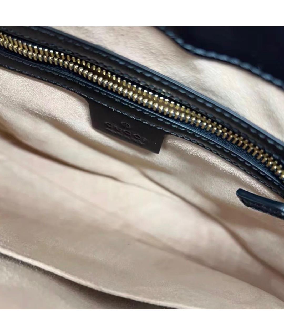 GUCCI Черная кожаная сумка через плечо, фото 7