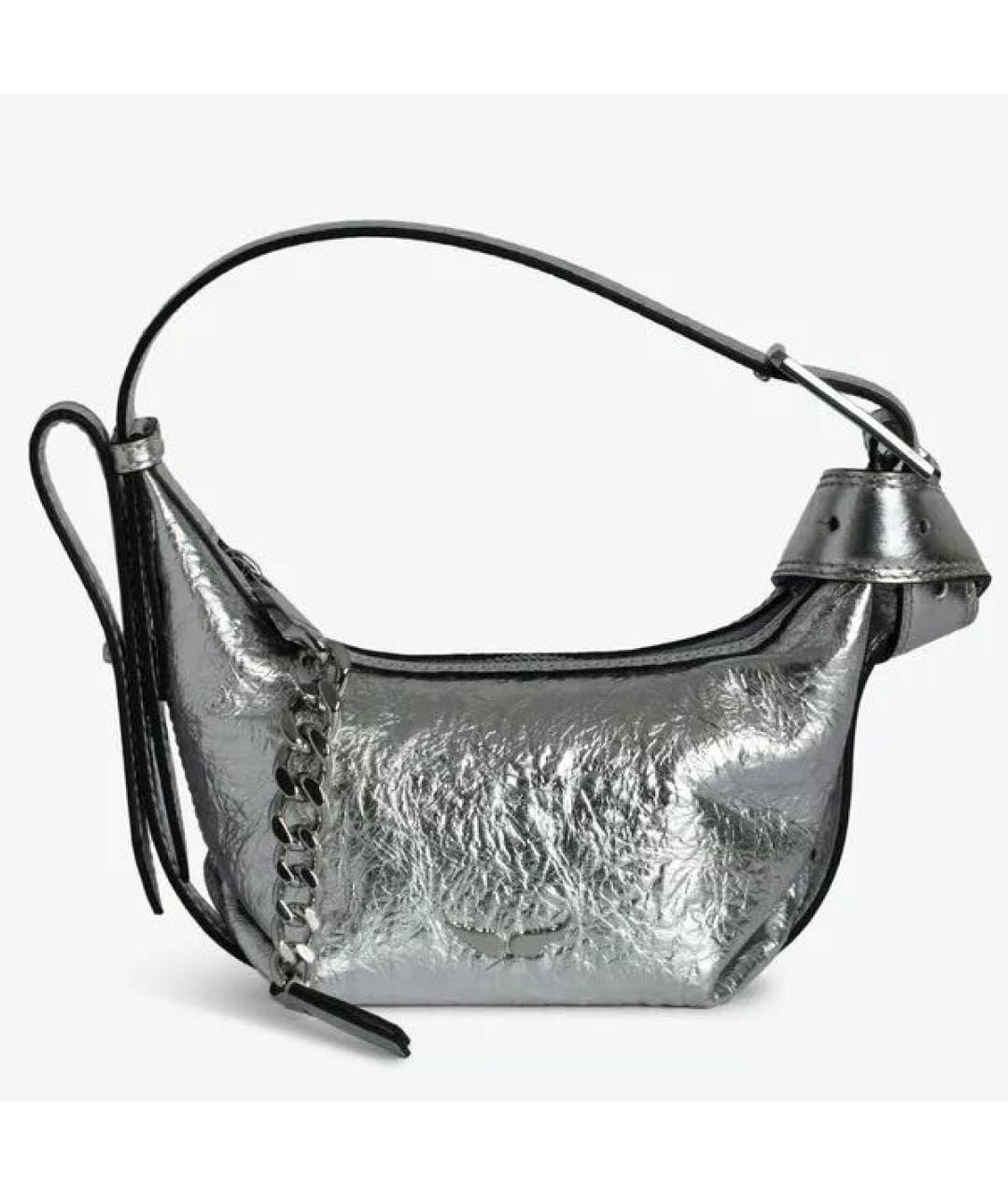 ZADIG & VOLTAIRE Серебряная кожаная сумка через плечо, фото 8