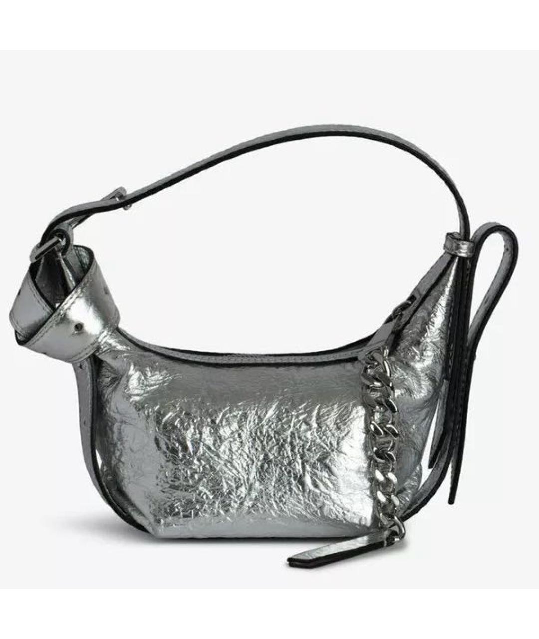ZADIG & VOLTAIRE Серебряная кожаная сумка через плечо, фото 3