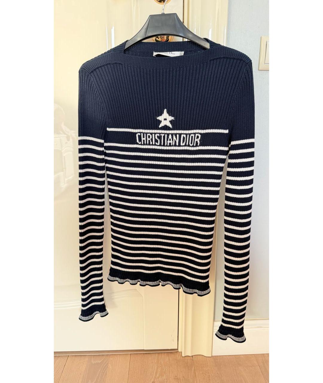 CHRISTIAN DIOR Темно-синий хлопковый джемпер / свитер, фото 6