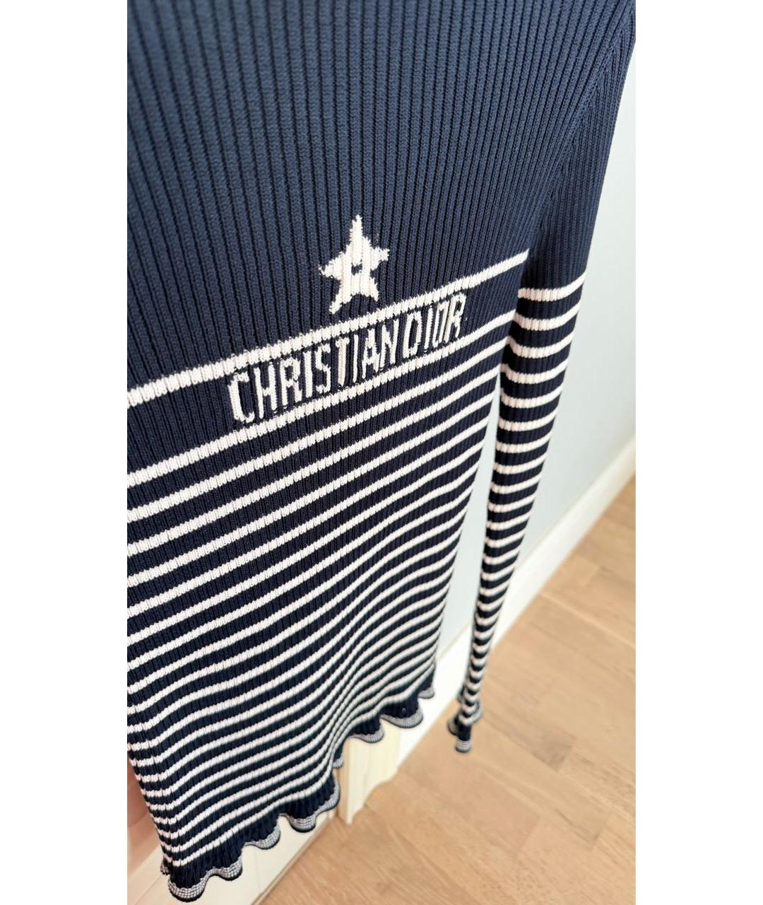 CHRISTIAN DIOR Темно-синий хлопковый джемпер / свитер, фото 5