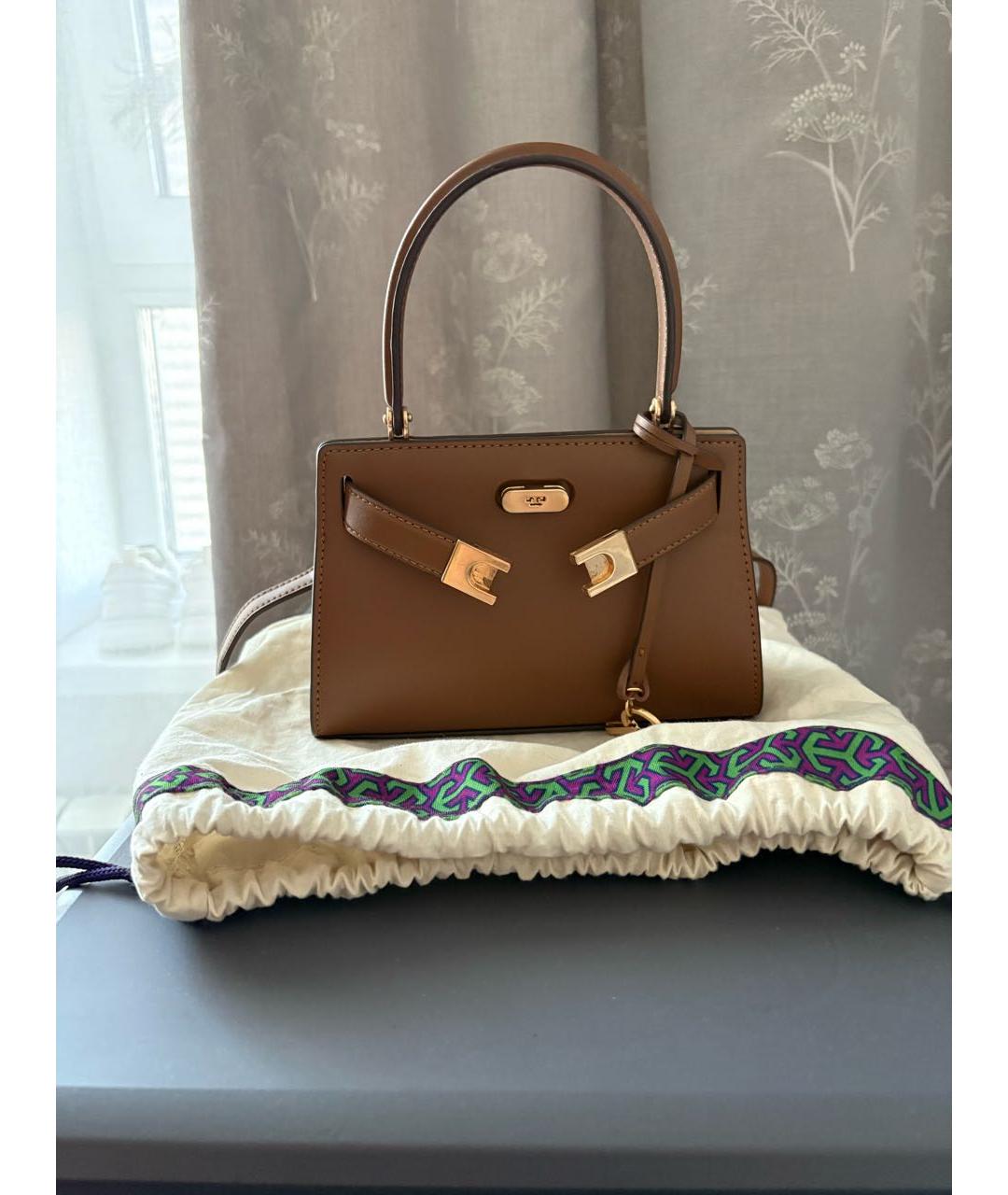 TORY BURCH Коричневая кожаная сумка через плечо, фото 5