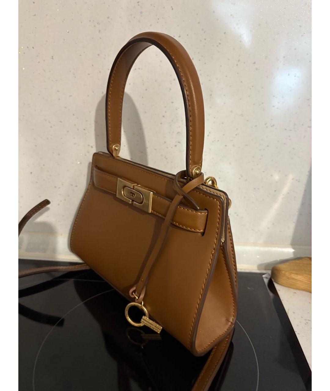 TORY BURCH Коричневая кожаная сумка через плечо, фото 2