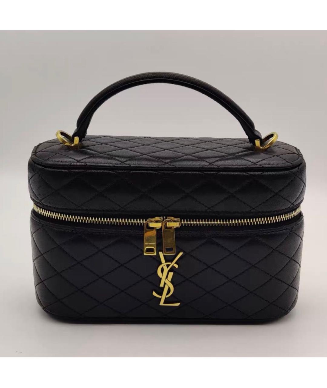 SAINT LAURENT Черная кожаная сумка через плечо, фото 9