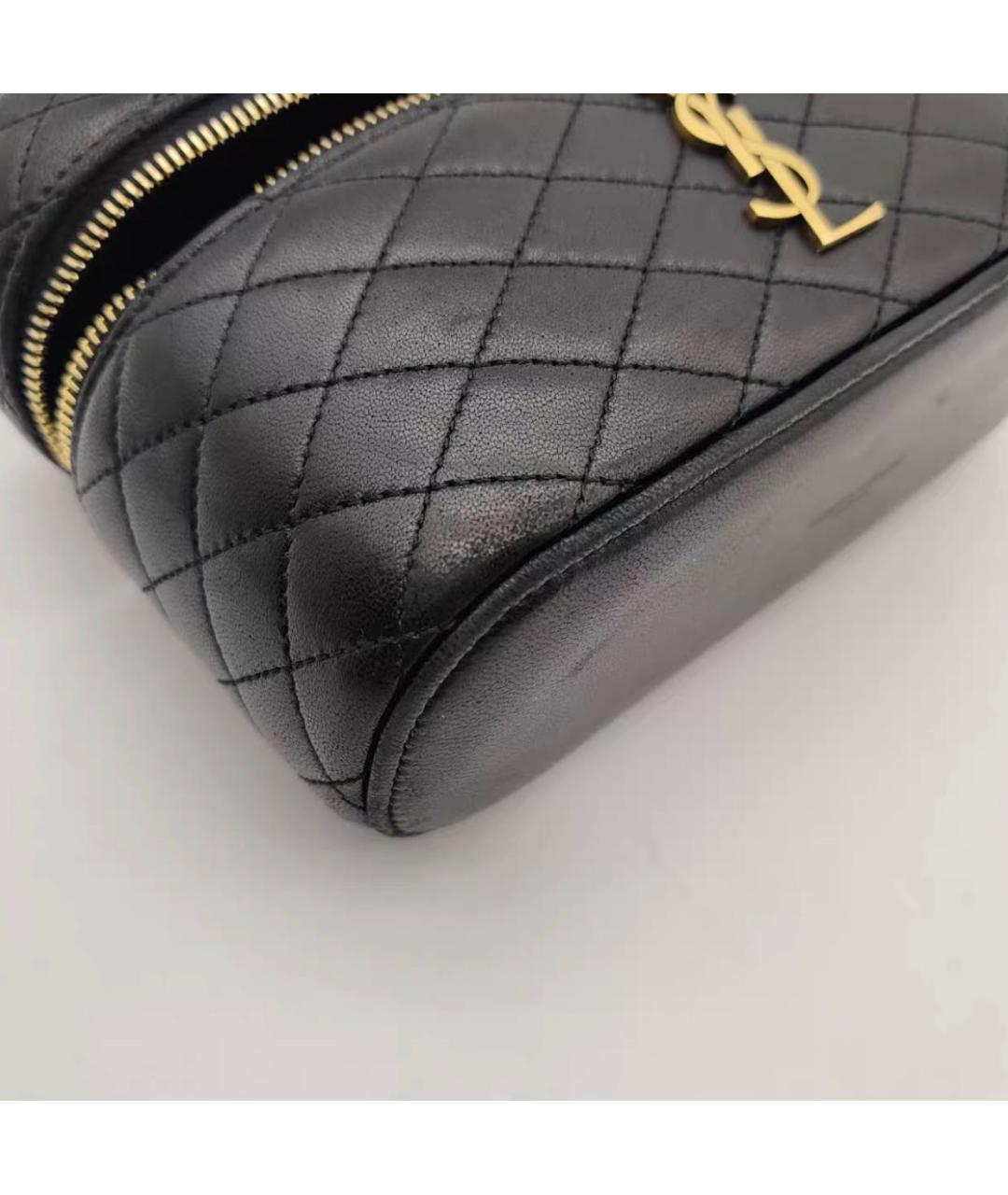 SAINT LAURENT Черная кожаная сумка через плечо, фото 8