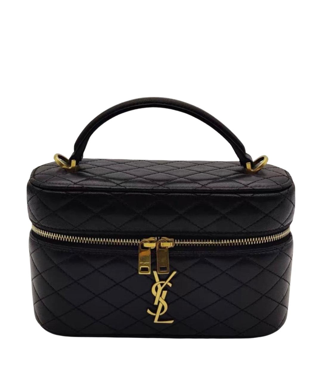 SAINT LAURENT Черная кожаная сумка через плечо, фото 1