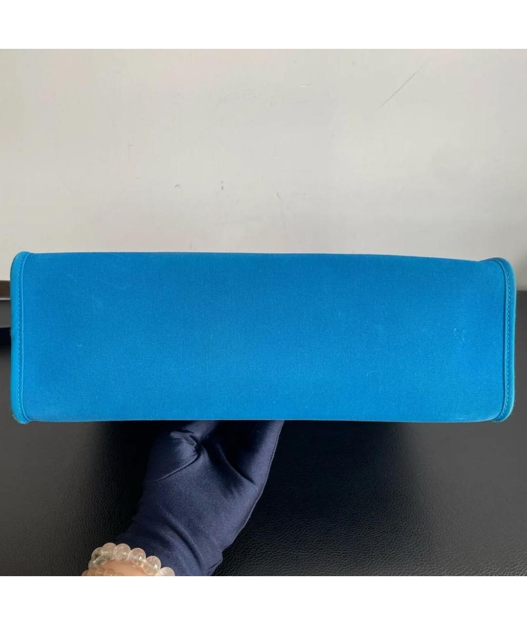 HERMES Синяя сумка с короткими ручками, фото 4