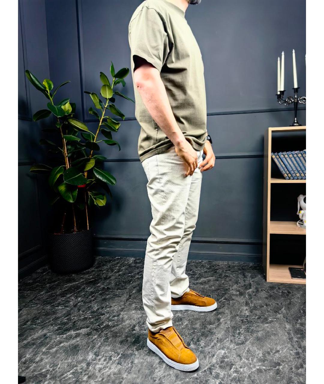 BALENCIAGA Хаки хлопковая футболка, фото 6