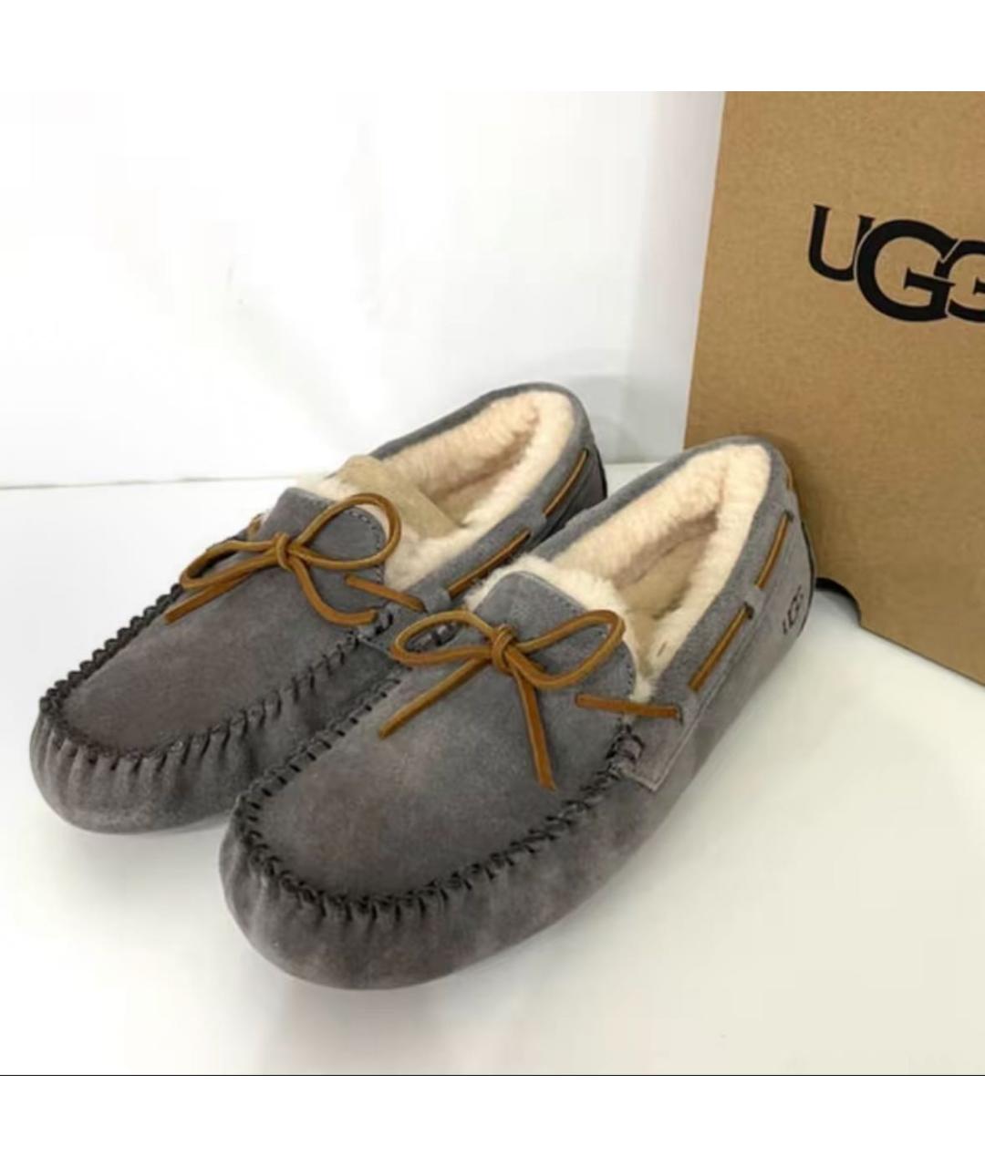 UGG AUSTRALIA Серые замшевые мокасины, фото 6