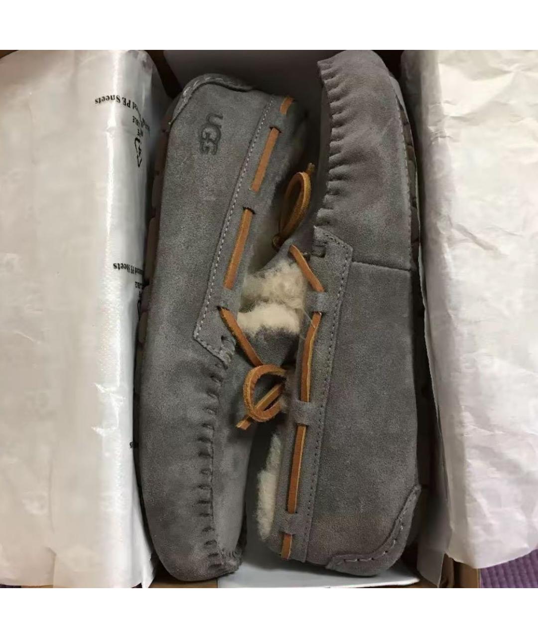 UGG AUSTRALIA Серые замшевые мокасины, фото 7