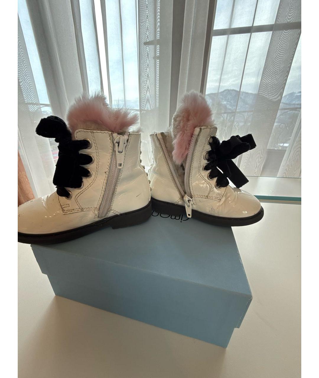 SIMONETTA Белые ботинки из лакированной кожи, фото 6