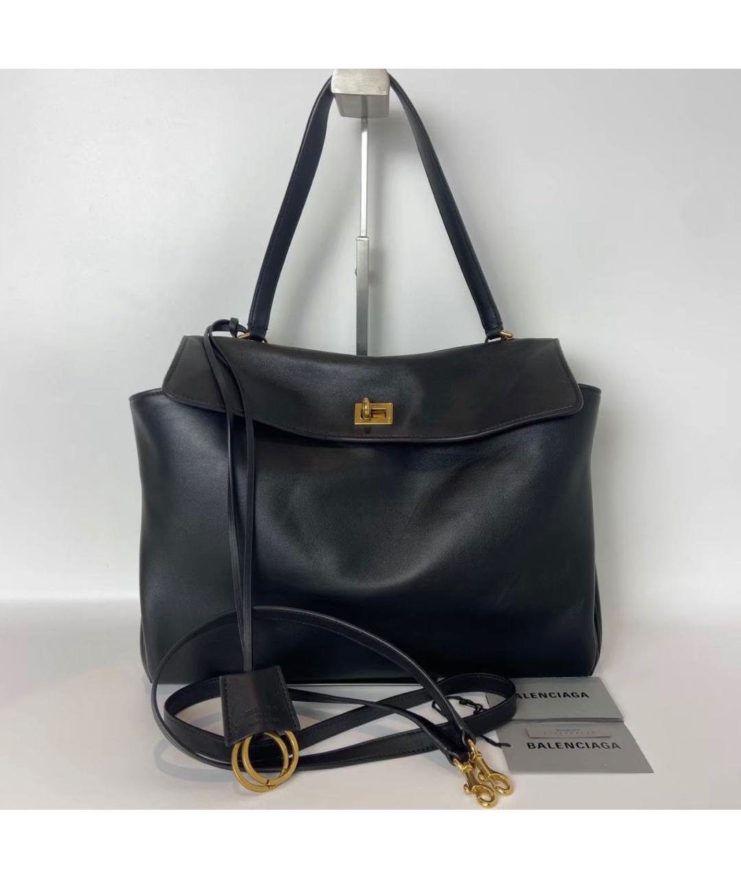 BALENCIAGA Черная кожаная сумка с короткими ручками, фото 8