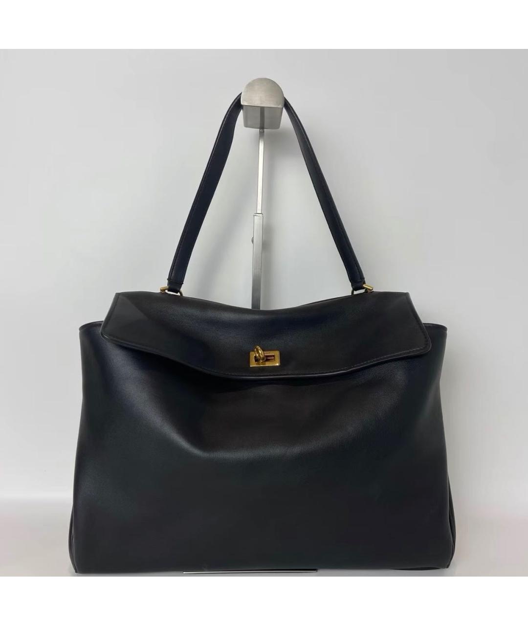 BALENCIAGA Черная кожаная сумка с короткими ручками, фото 4