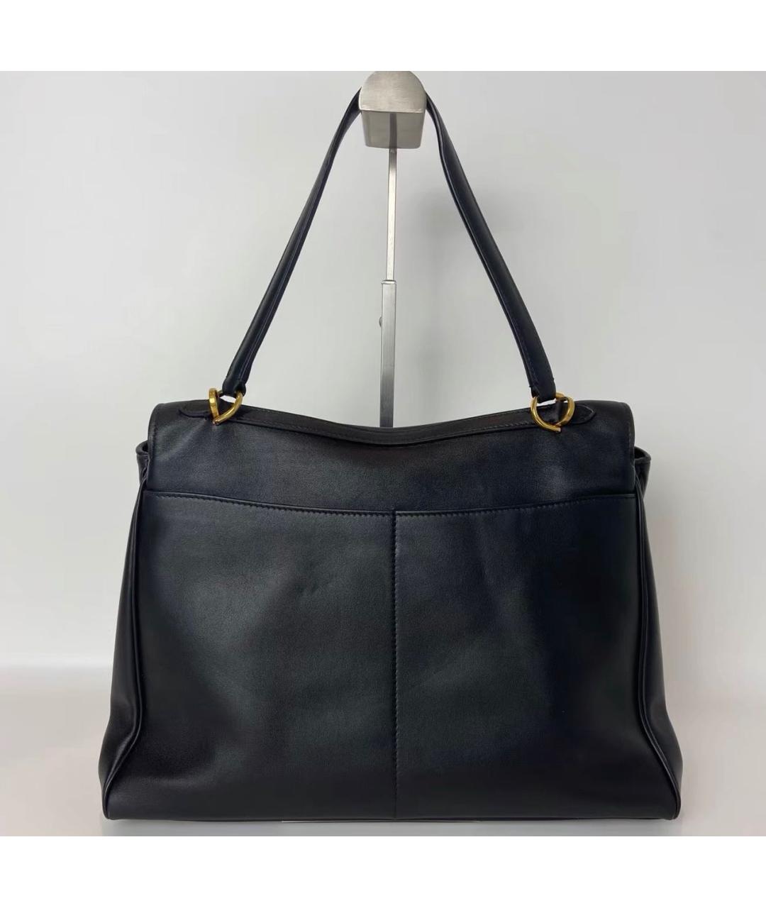 BALENCIAGA Черная кожаная сумка с короткими ручками, фото 2