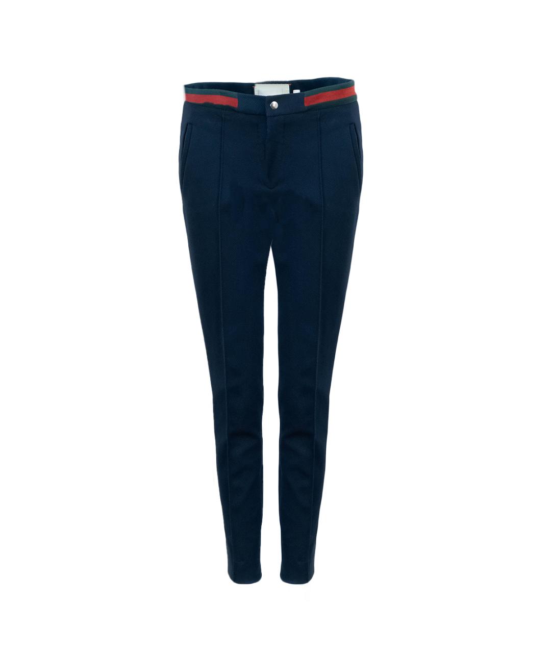 GUCCI Темно-синие полиамидовые брюки узкие, фото 1