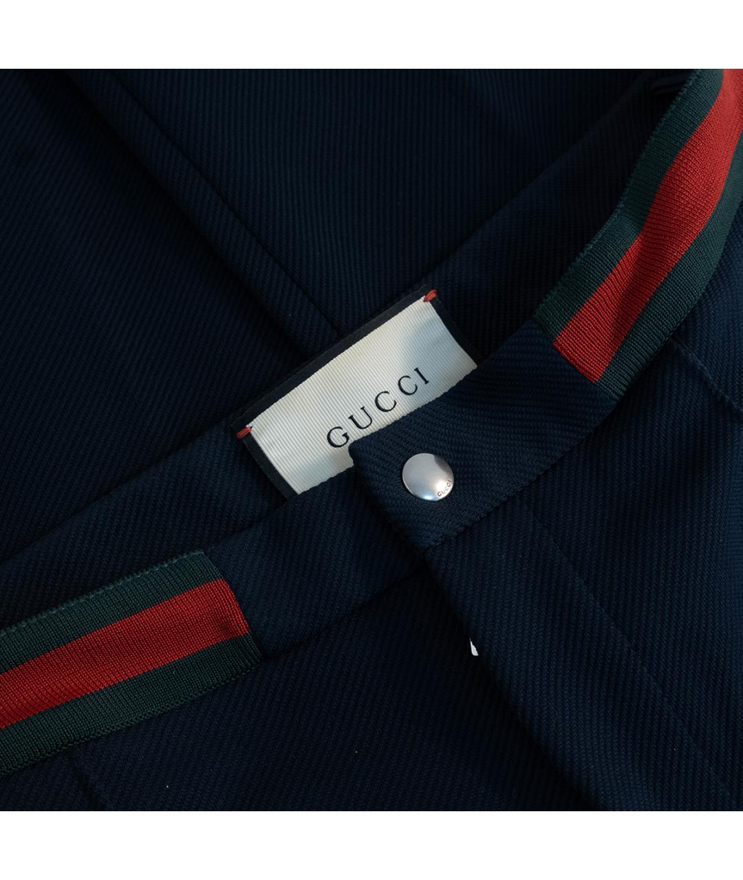 GUCCI Темно-синие полиамидовые брюки узкие, фото 4