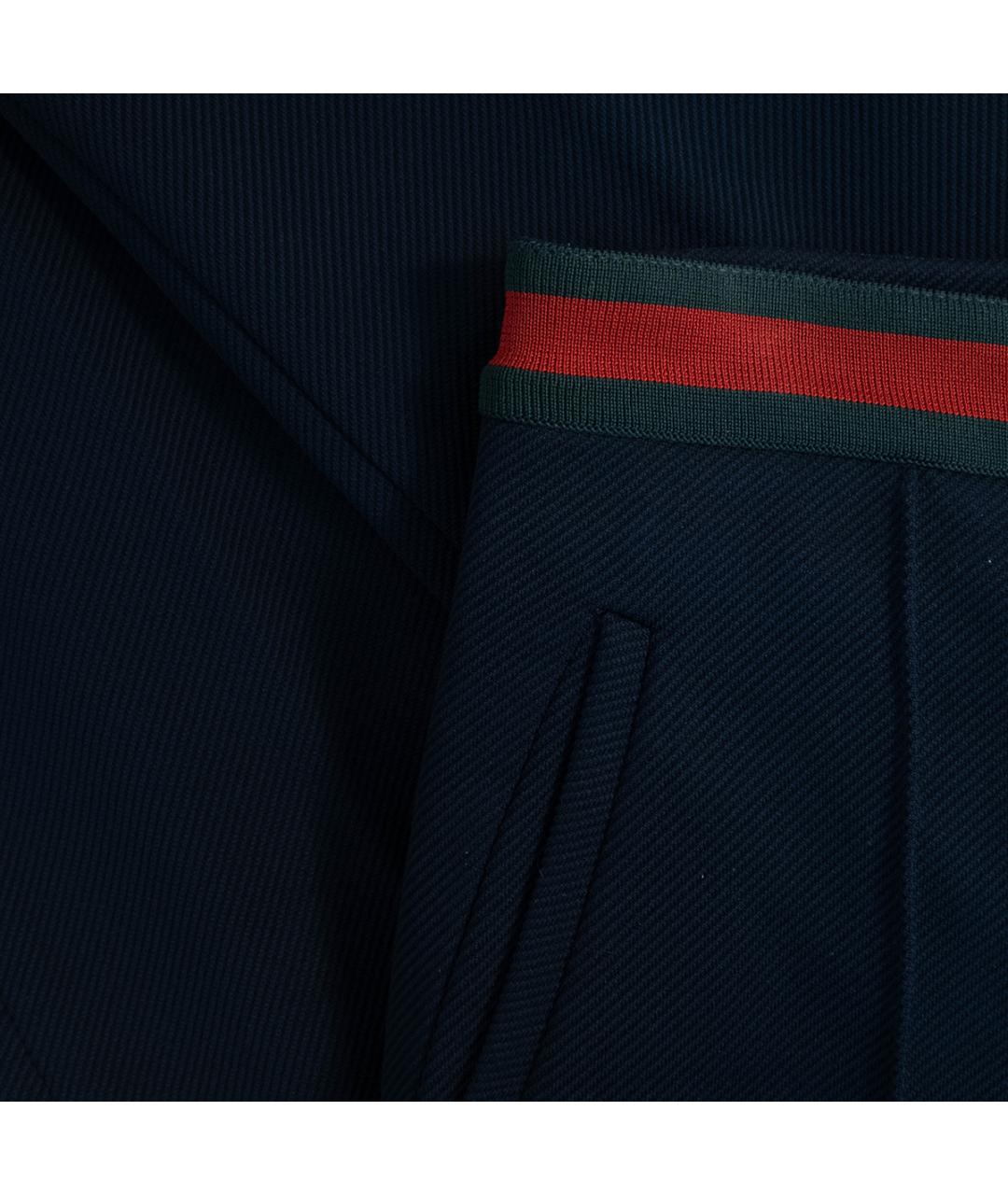 GUCCI Темно-синие полиамидовые брюки узкие, фото 5