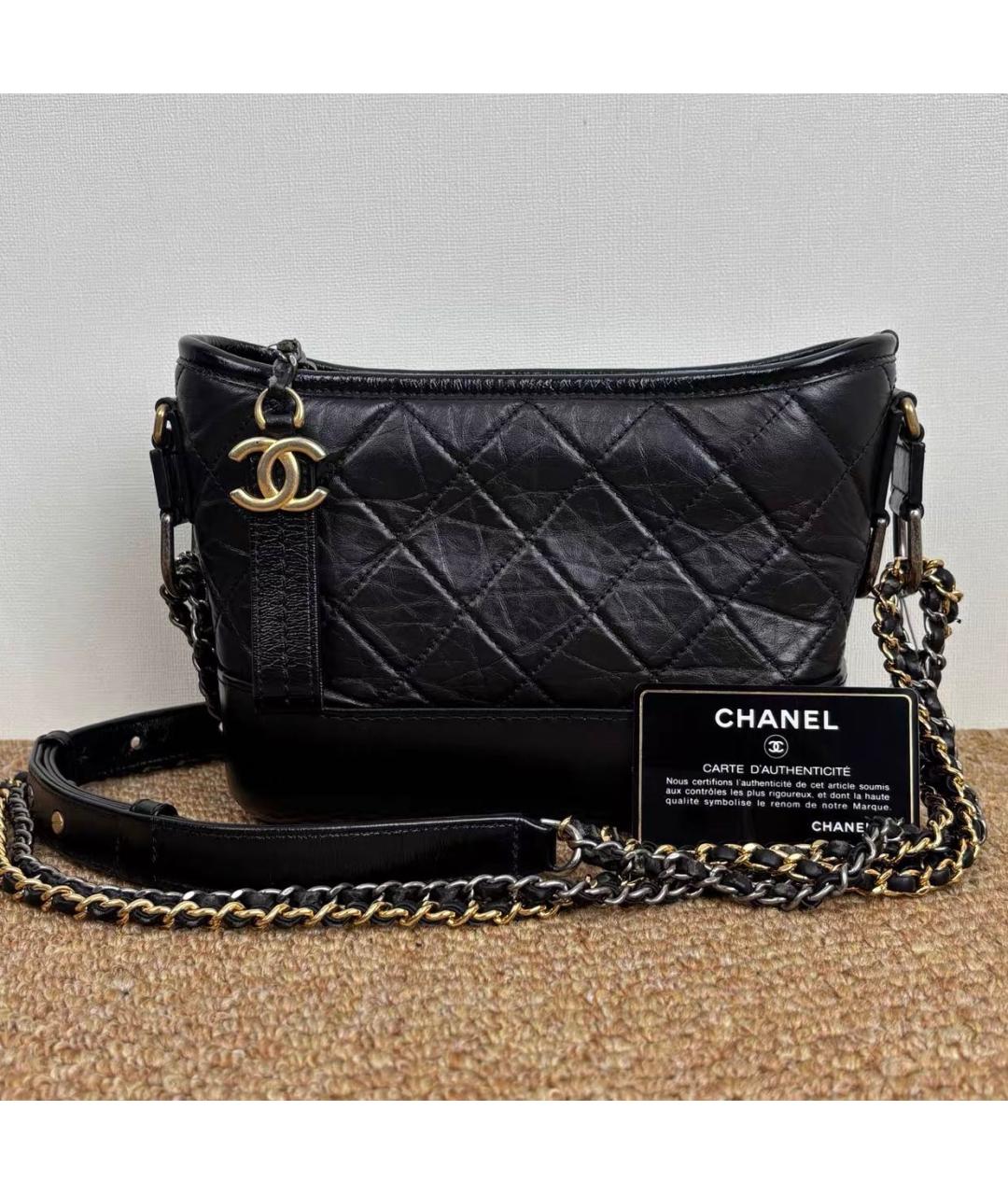 CHANEL Черная кожаная сумка через плечо, фото 6