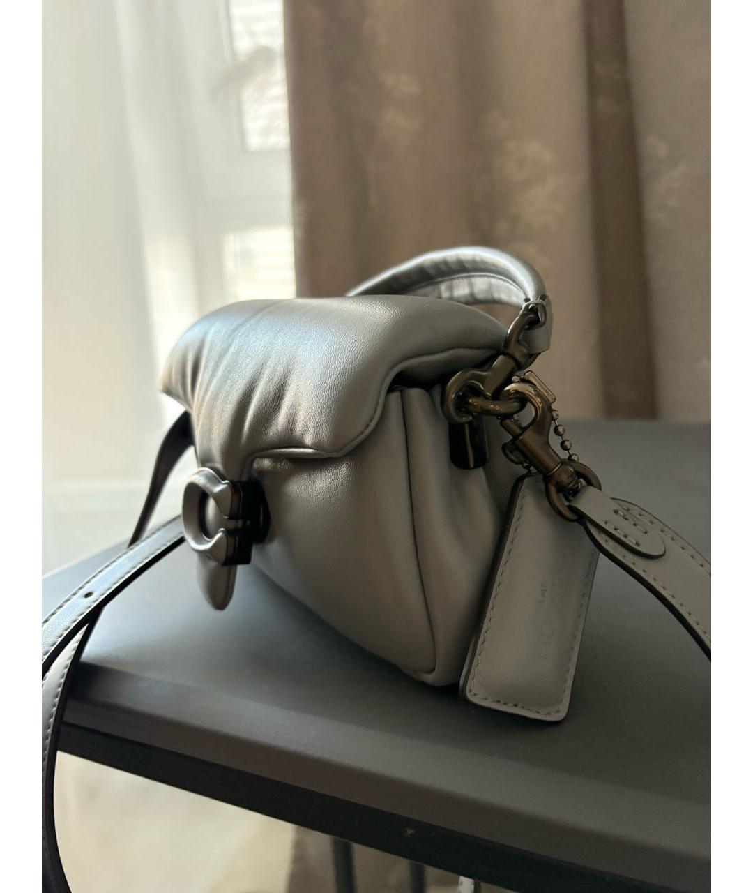 COACH Серая кожаная сумка через плечо, фото 6