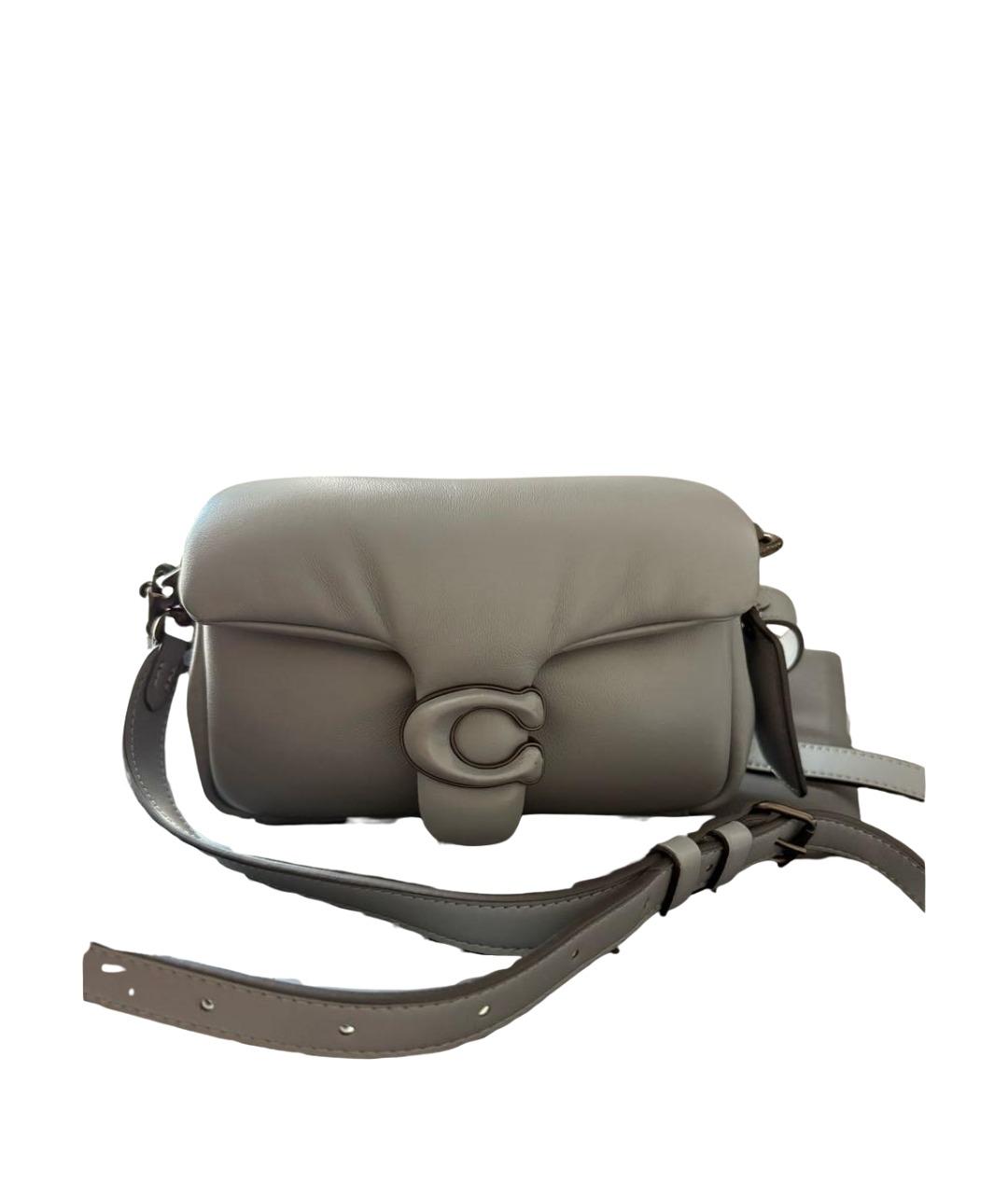 COACH Серая кожаная сумка через плечо, фото 1