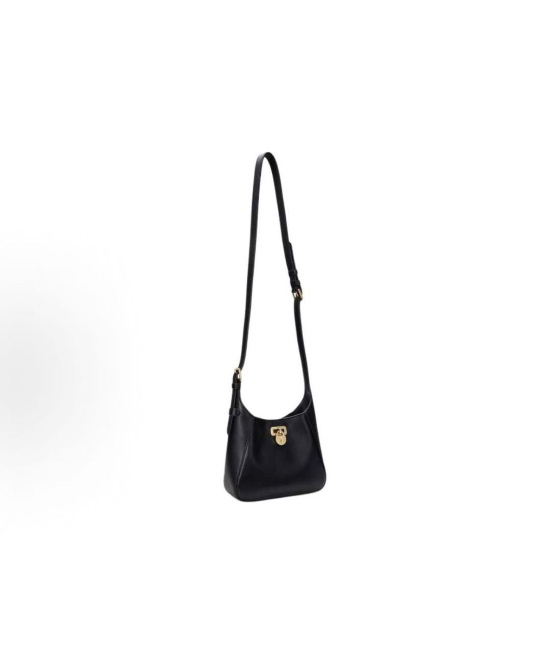 POLO RALPH LAUREN Черная кожаная сумка через плечо, фото 2