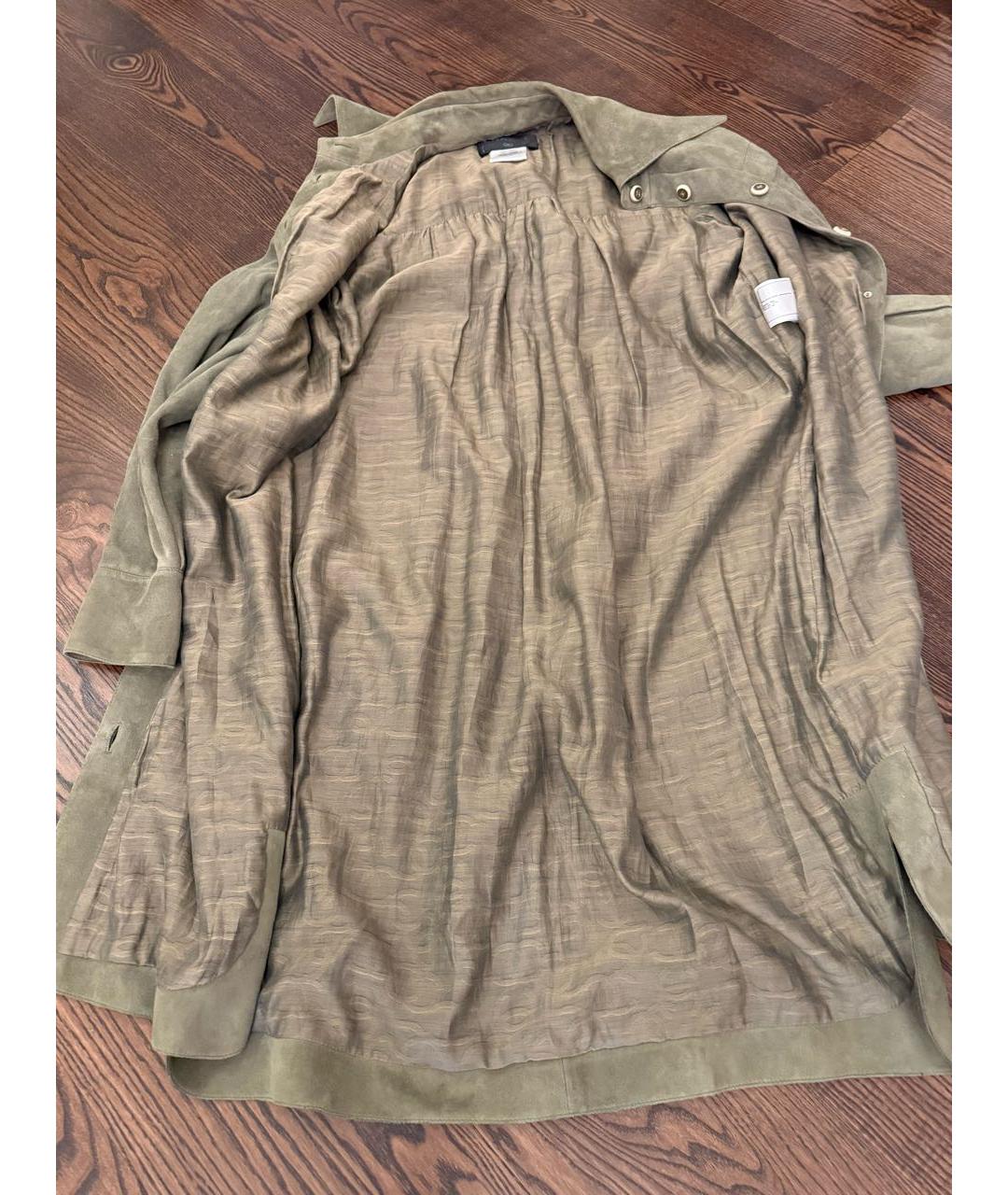 CHANEL Хаки замшевый тренч/плащ, фото 7