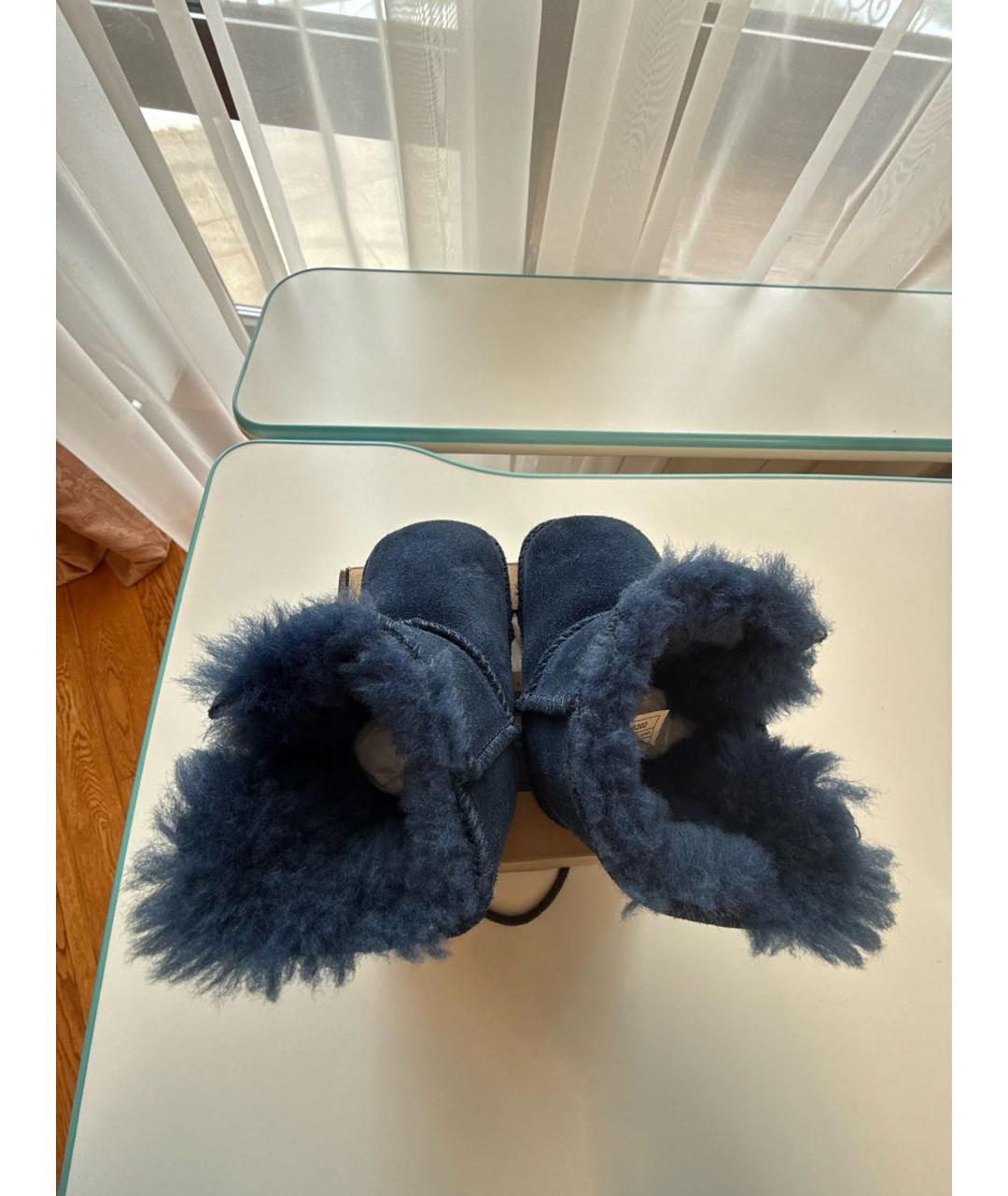 UGG AUSTRALIA KIDS Темно-синие замшевые сапоги, фото 3