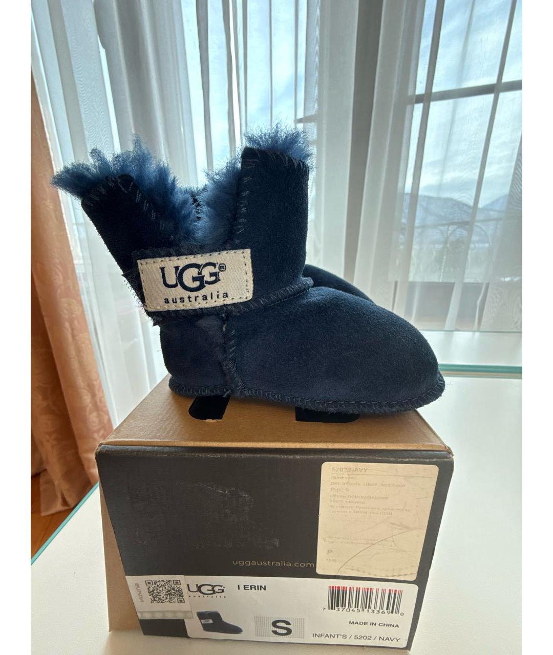 UGG AUSTRALIA KIDS Темно-синие замшевые сапоги, фото 7