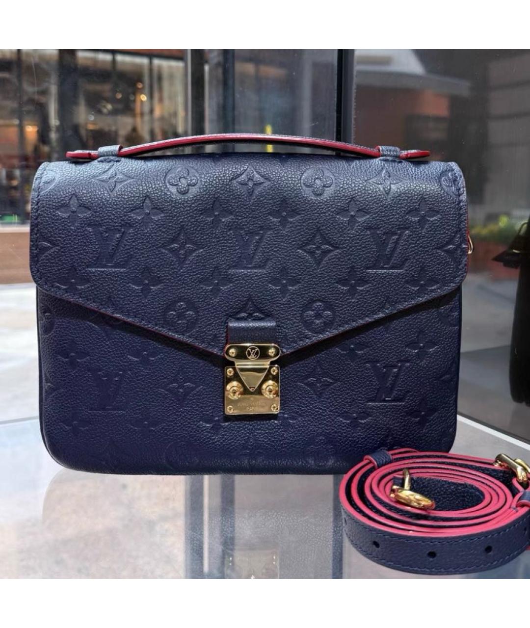 LOUIS VUITTON Синяя кожаная сумка через плечо, фото 2