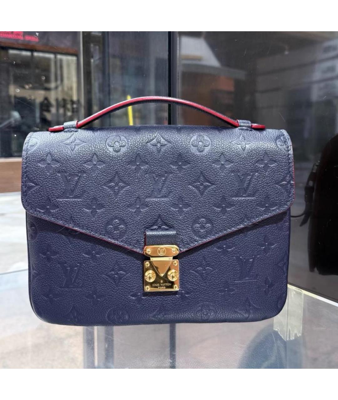 LOUIS VUITTON Синяя кожаная сумка через плечо, фото 3
