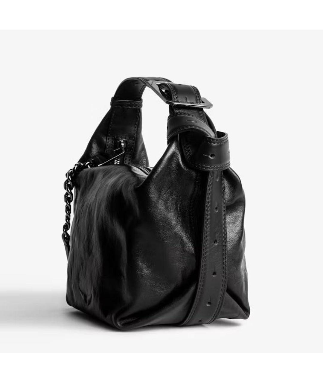 ZADIG & VOLTAIRE Черная кожаная сумка через плечо, фото 2
