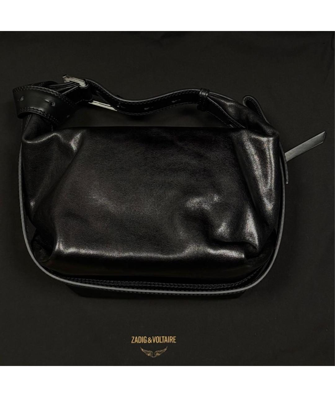 ZADIG & VOLTAIRE Черная кожаная сумка через плечо, фото 6