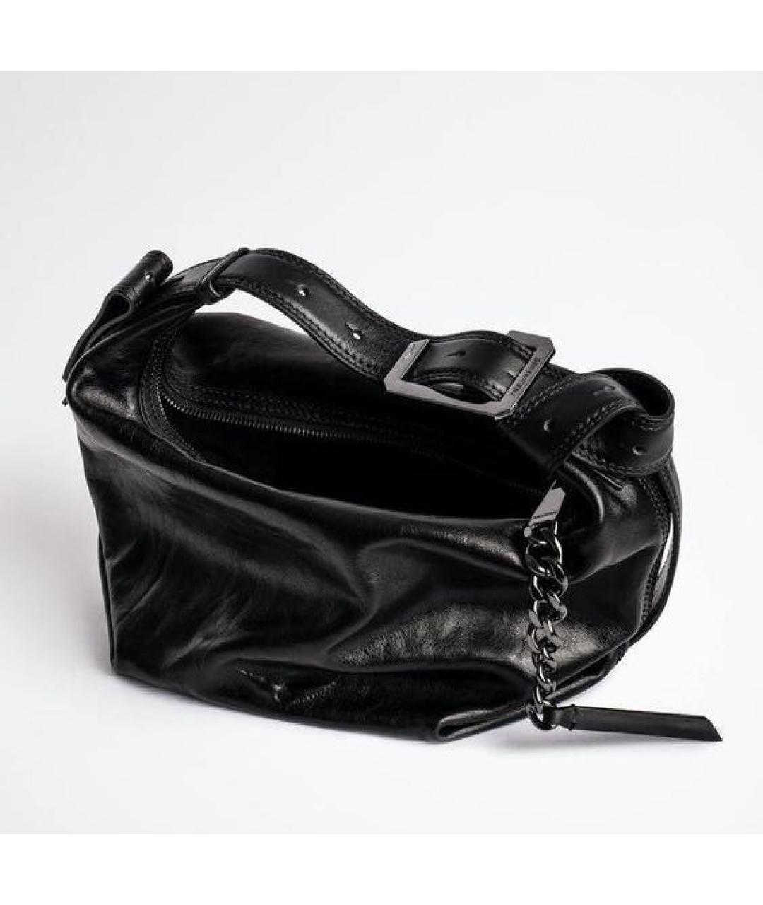 ZADIG & VOLTAIRE Черная кожаная сумка через плечо, фото 4