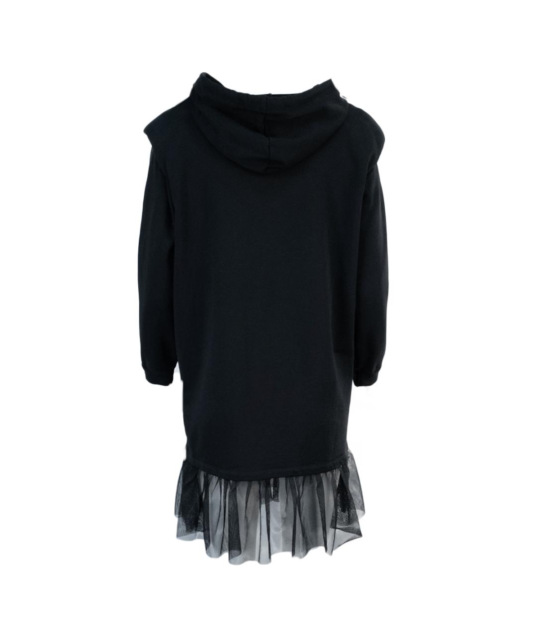 TWIN-SET Черное хлопковое повседневное платье, фото 2