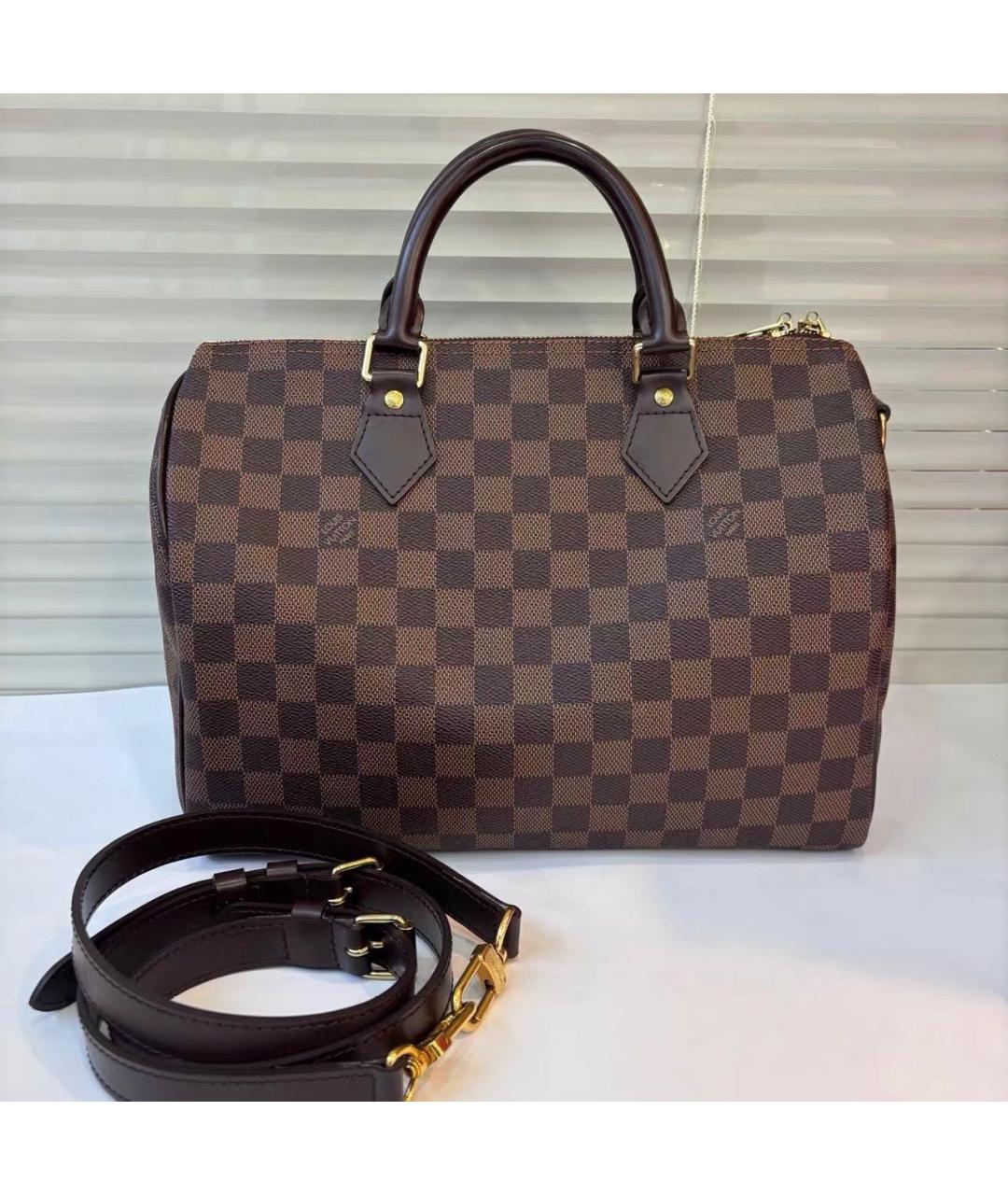 LOUIS VUITTON Коричневая сумка с короткими ручками, фото 8