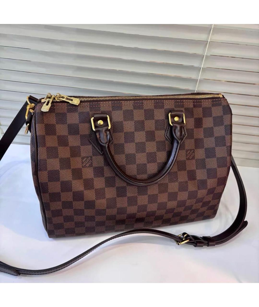 LOUIS VUITTON Коричневая сумка с короткими ручками, фото 3