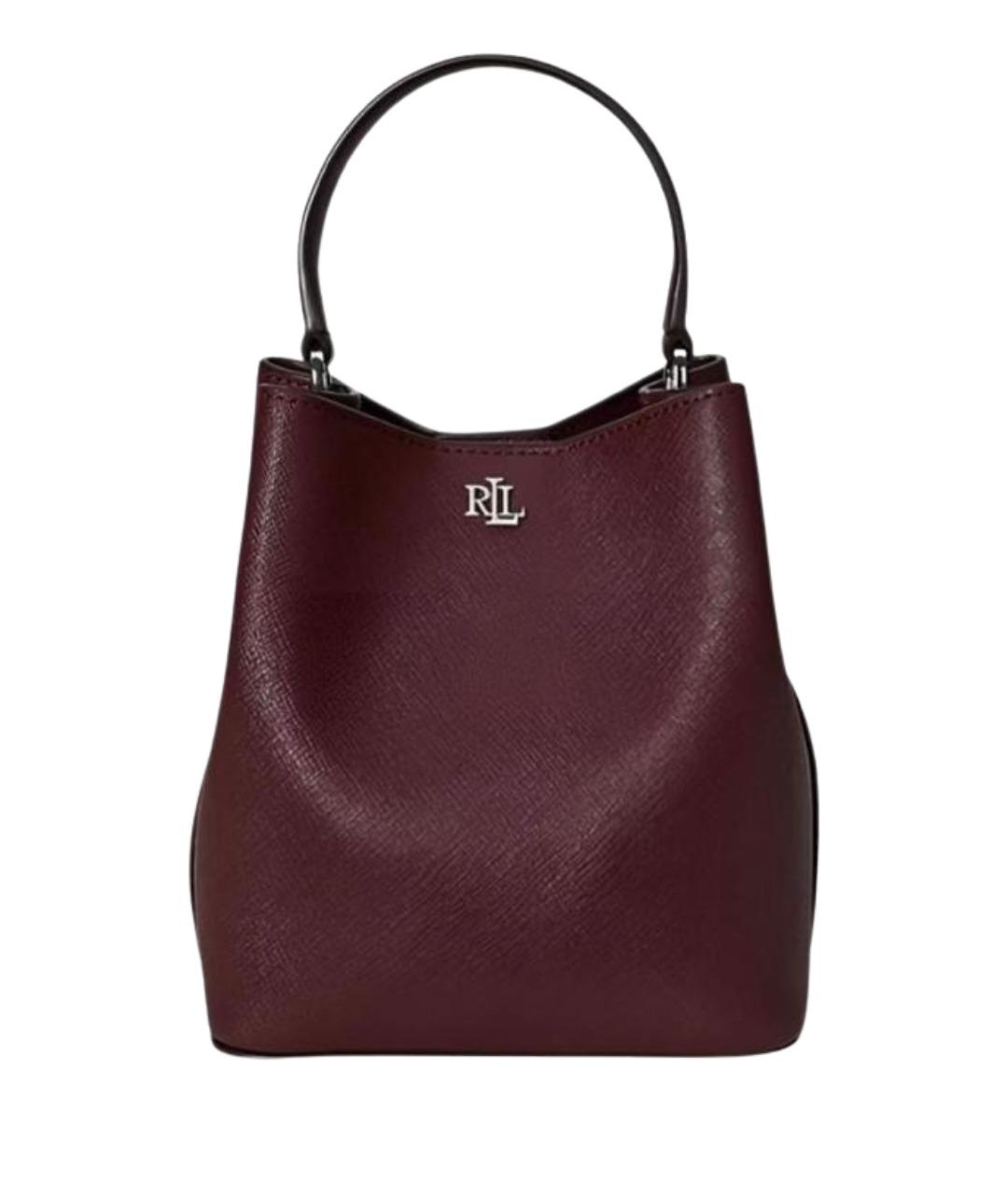 POLO RALPH LAUREN Бордовая кожаная сумка с короткими ручками, фото 1