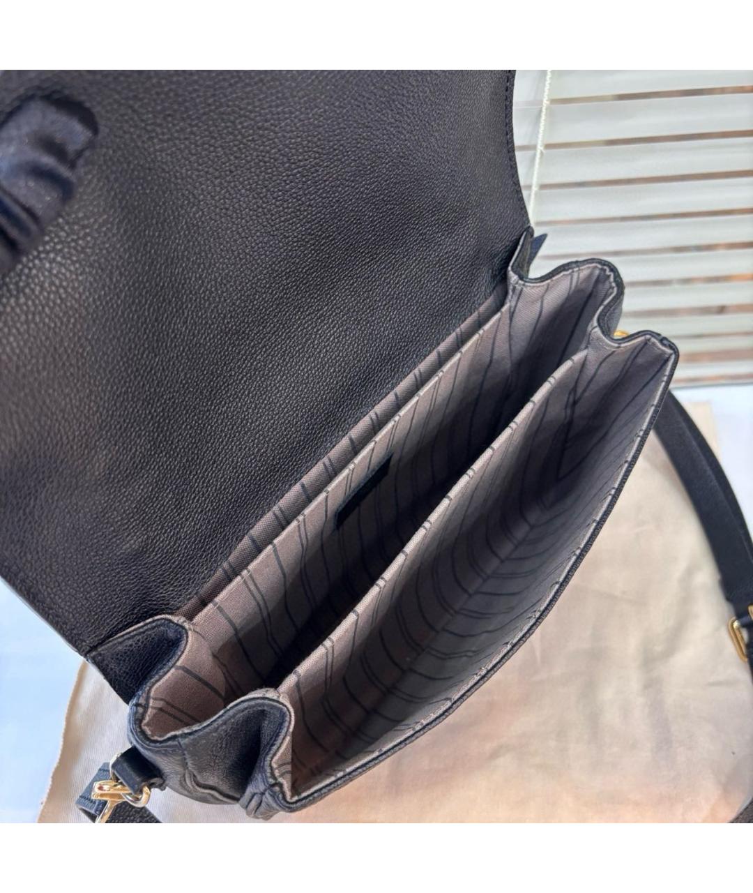 LOUIS VUITTON Черная кожаная сумка через плечо, фото 6