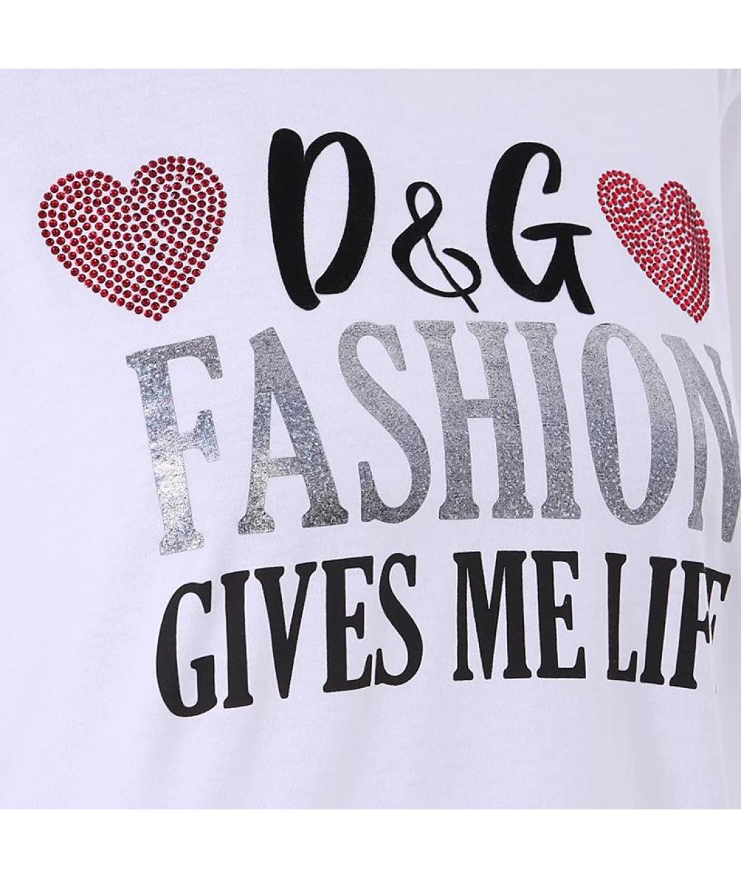 DOLCE&GABBANA Белая хлопковая футболка, фото 2