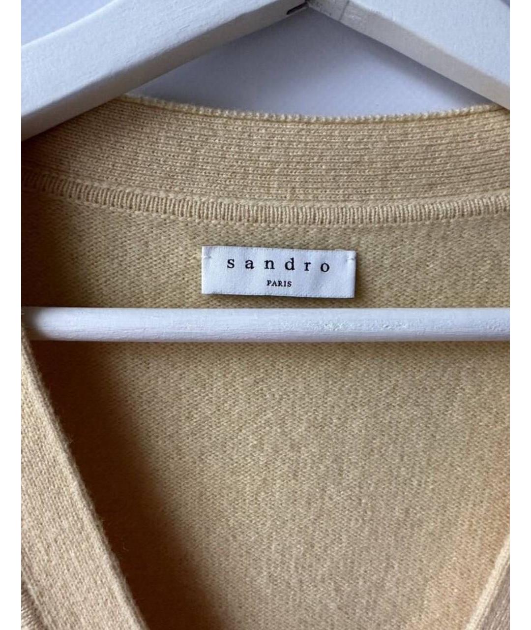 SANDRO Желтый шерстяной кардиган, фото 2