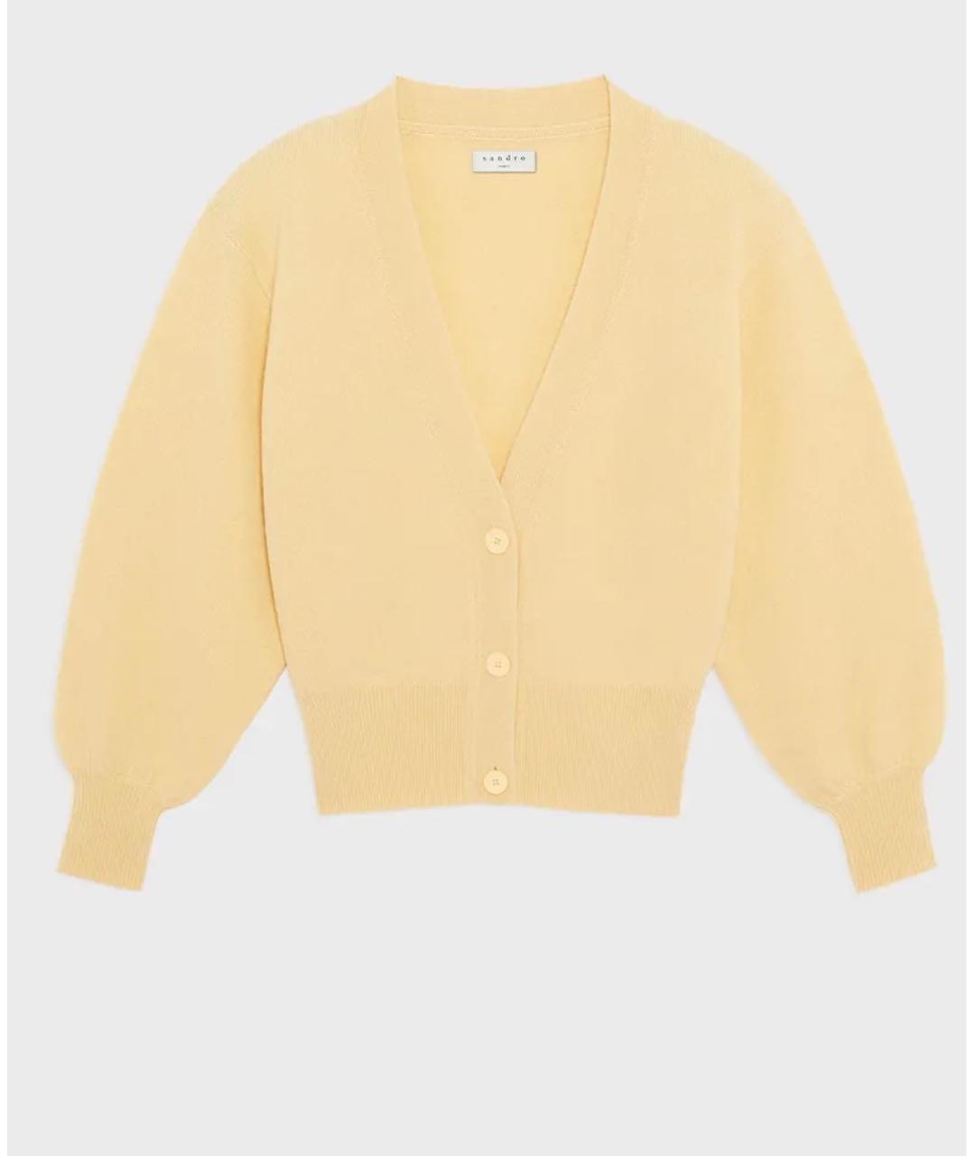 SANDRO Желтый шерстяной кардиган, фото 8