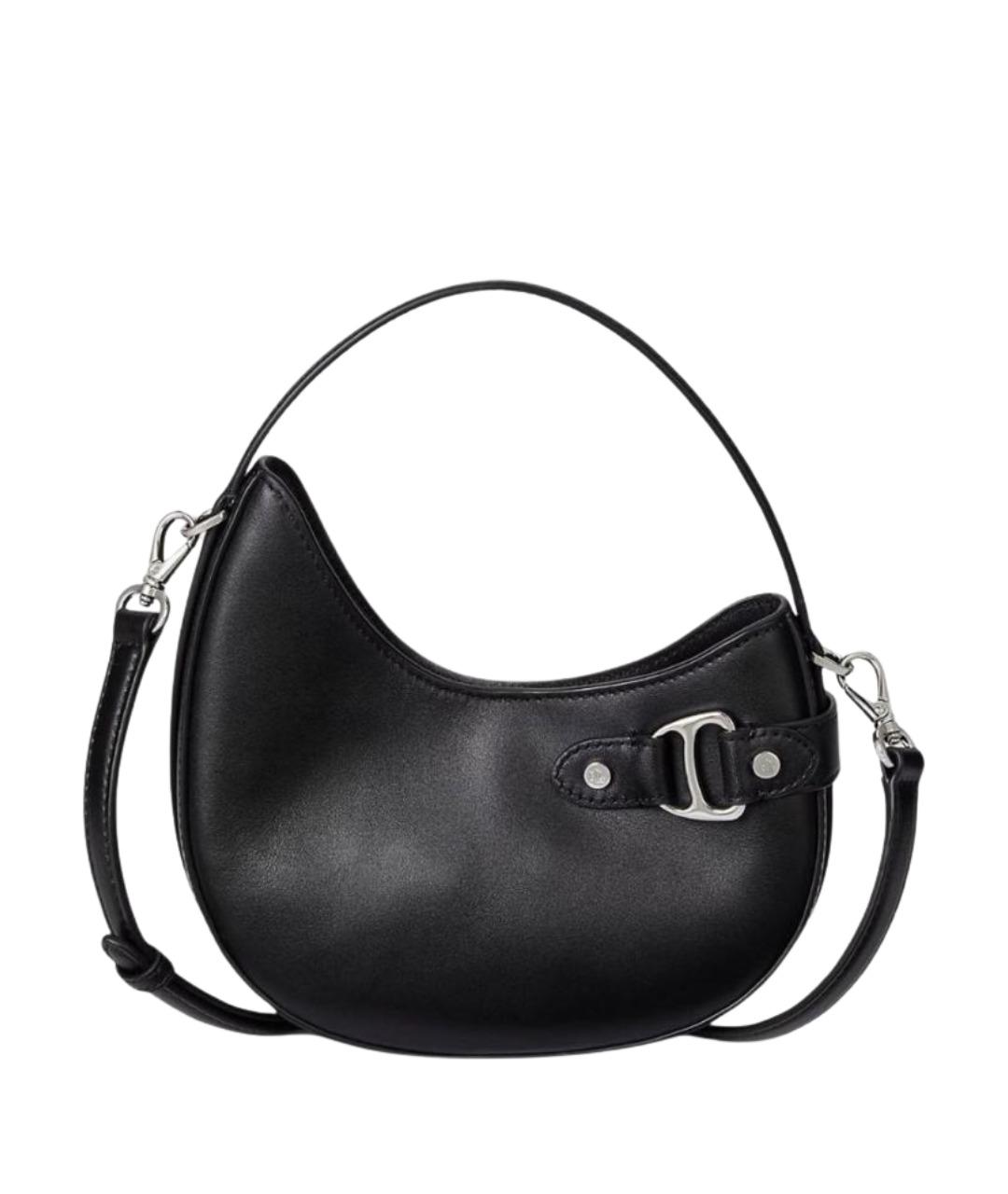 POLO RALPH LAUREN Черная кожаная сумка с короткими ручками, фото 1