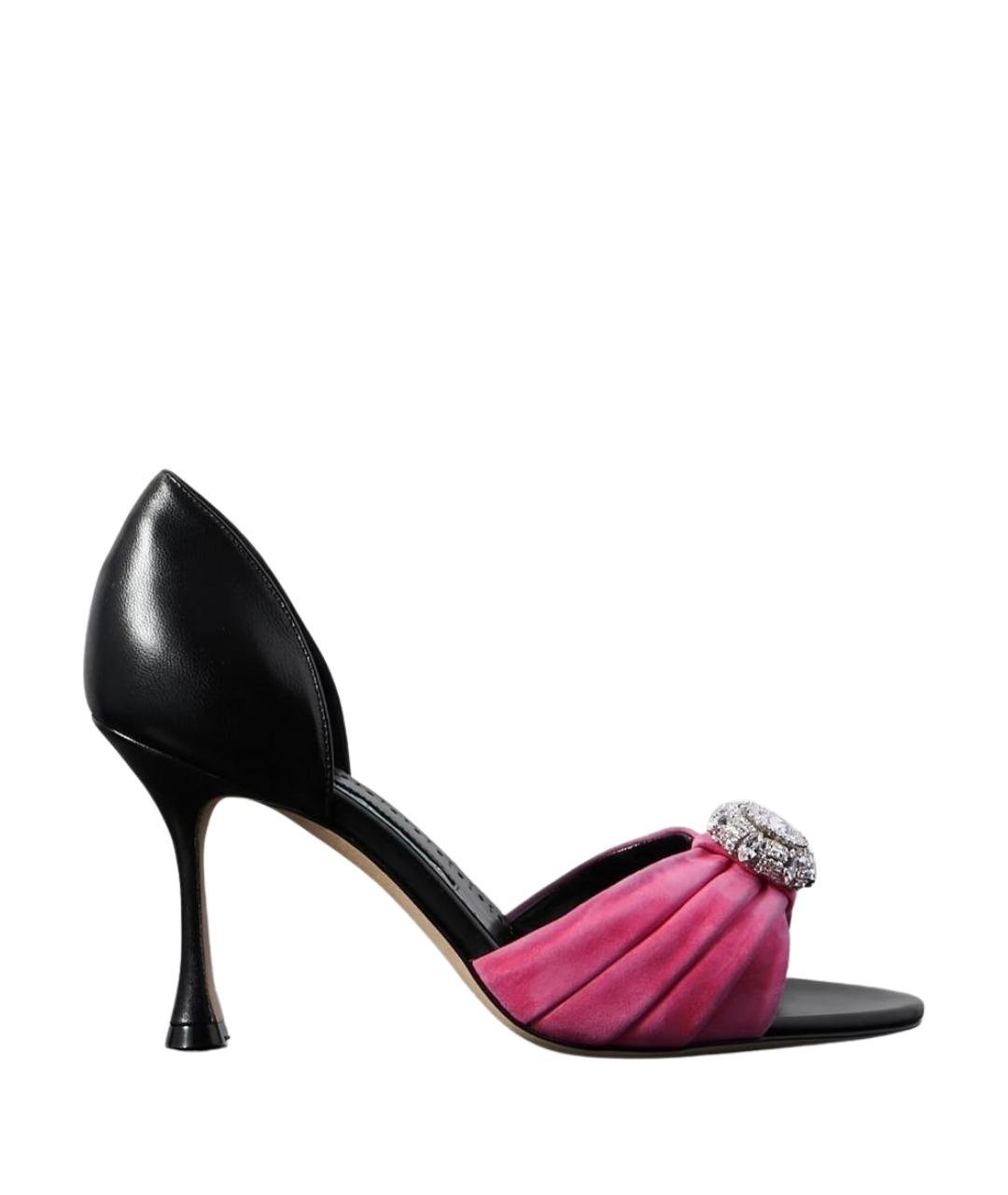 MANOLO BLAHNIK Черные кожаные туфли, фото 1