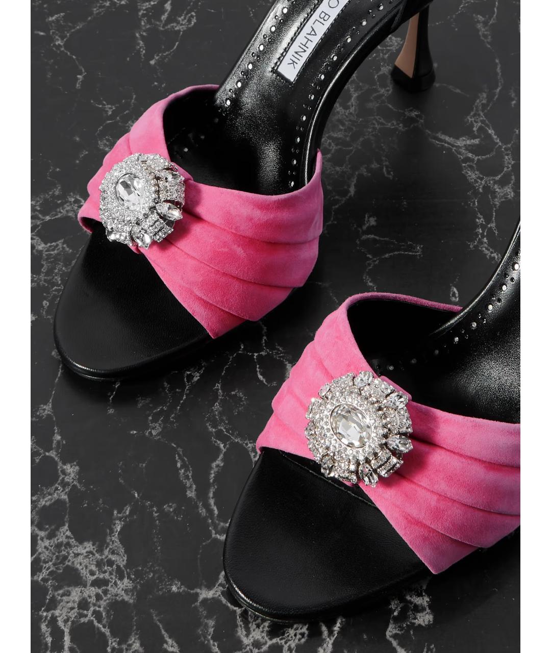 MANOLO BLAHNIK Черные кожаные туфли, фото 4