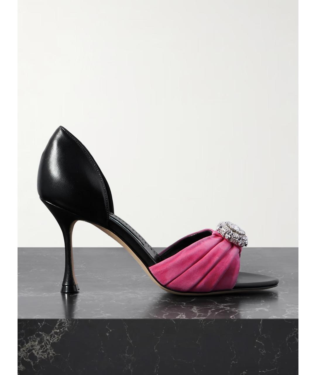 MANOLO BLAHNIK Черные кожаные туфли, фото 5