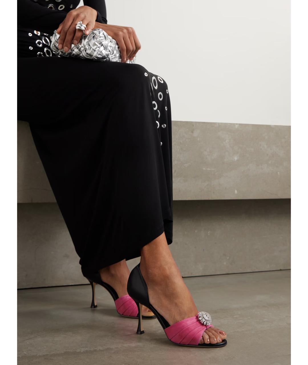 MANOLO BLAHNIK Черные кожаные туфли, фото 2