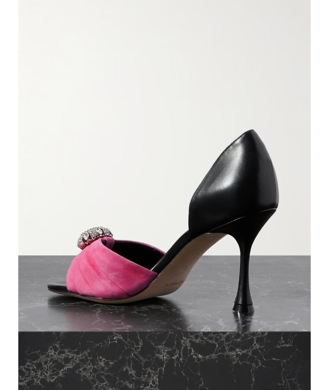 MANOLO BLAHNIK Черные кожаные туфли, фото 3