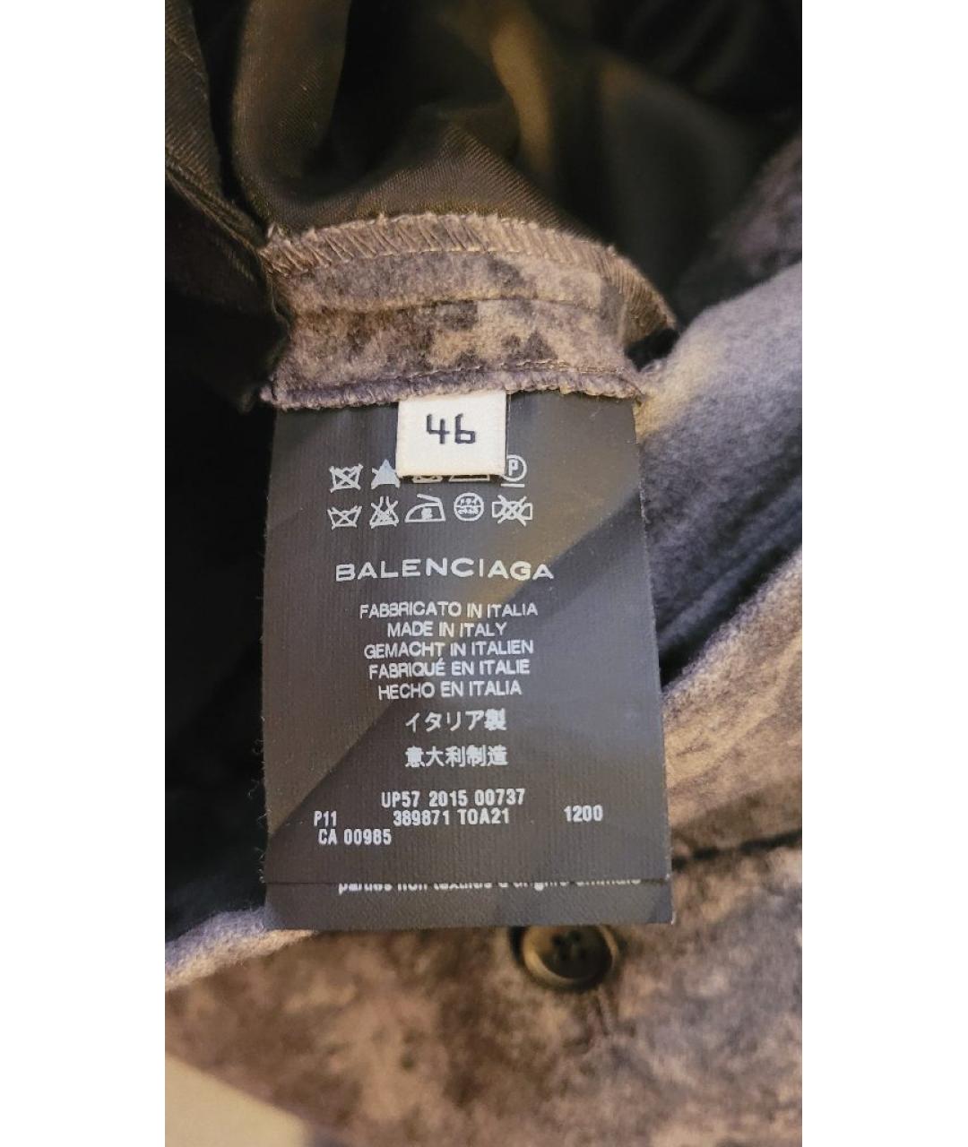 BALENCIAGA Серые шерстяные классические брюки, фото 5